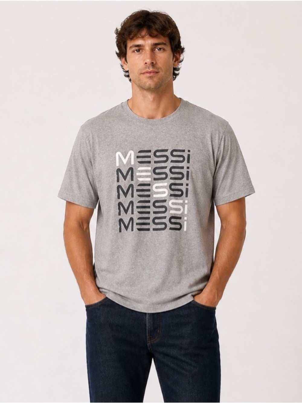 Messi Tee shirt - Heather Grey - basics - Mens Size Large